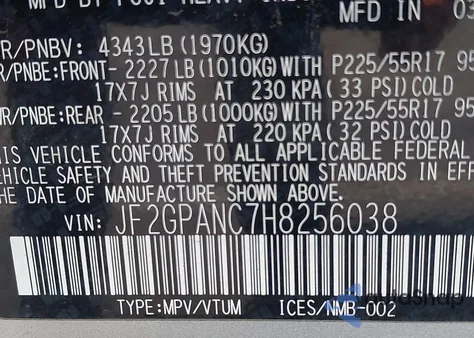 2017 Subaru Crosstrek 2.0I Limited z USA, uszkodzony, nr VIN JF2GPANC7H8256038